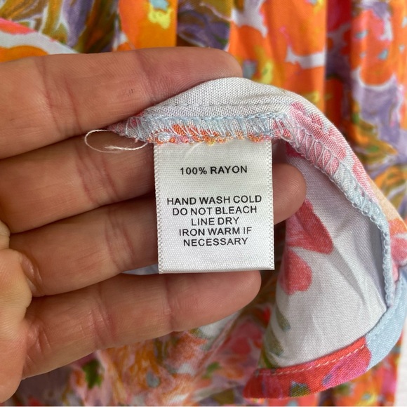 MITTOSHOP NWT Floral Print Long Sleeve Peplum Top. Size Medium - Picture 9 of 11